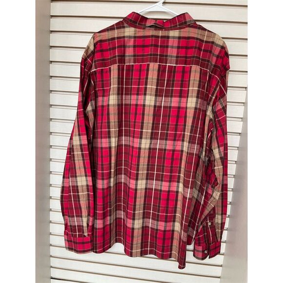 Columbia Men's 2XL Red Plaid Long Sleeve Button-Down Shirt Casual Fall Winter - Picture 4 of 4